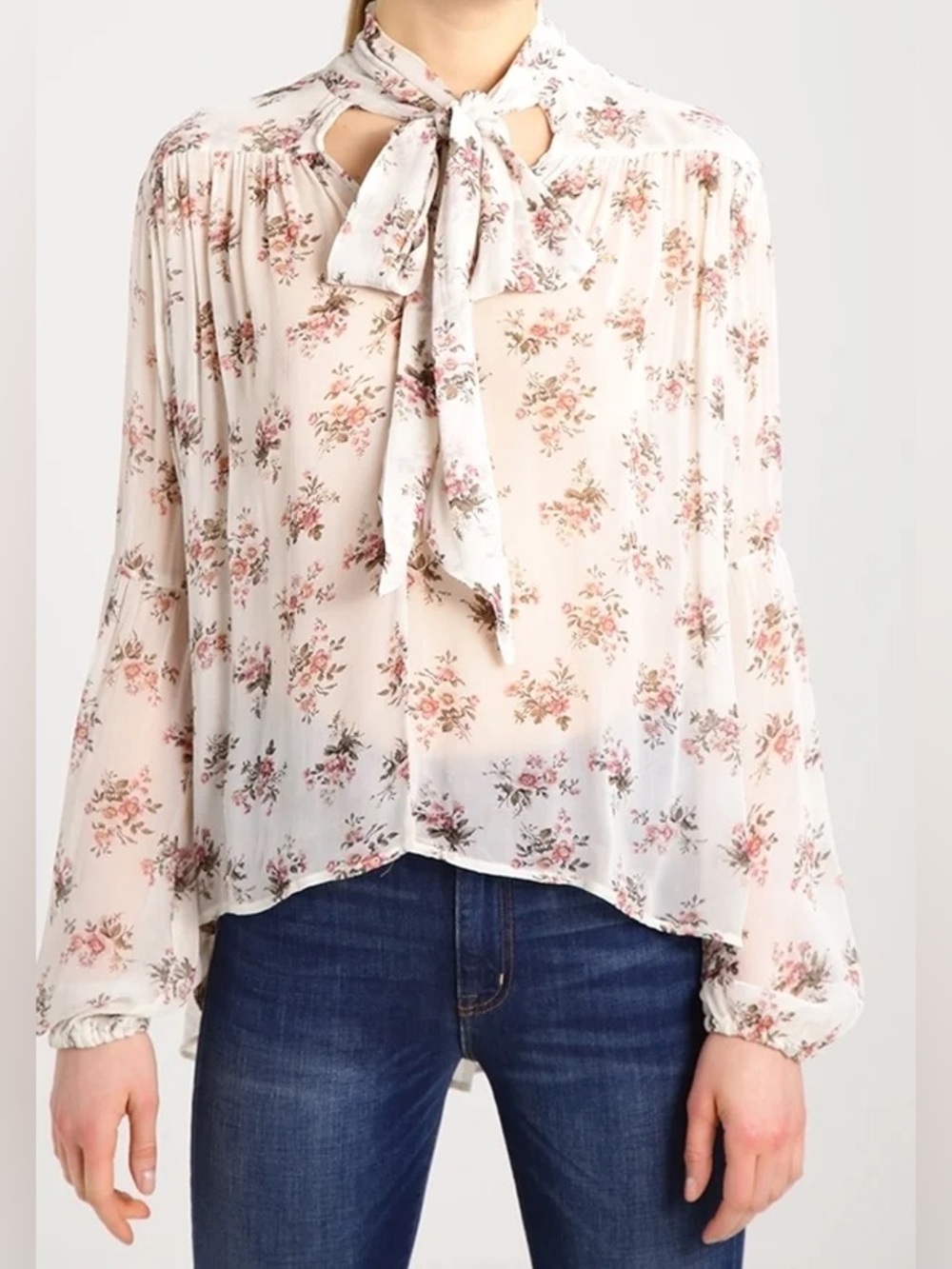 Denim & Supply Ralph Lauren Gauze Top Euclid Floral Cream Combo size Medium
